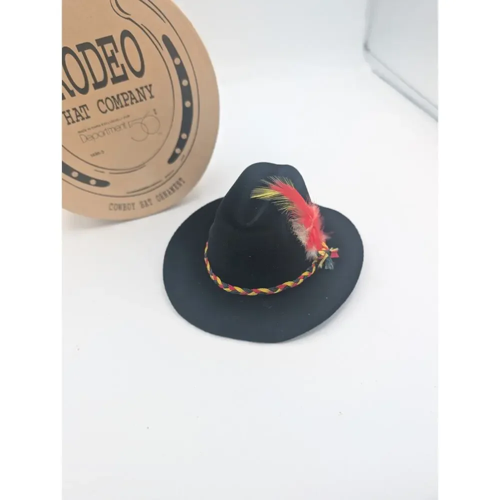 Cowboy Hat Christmas Ornament Dept 56 Rodeo Hat Company in Original Box Mini Hat